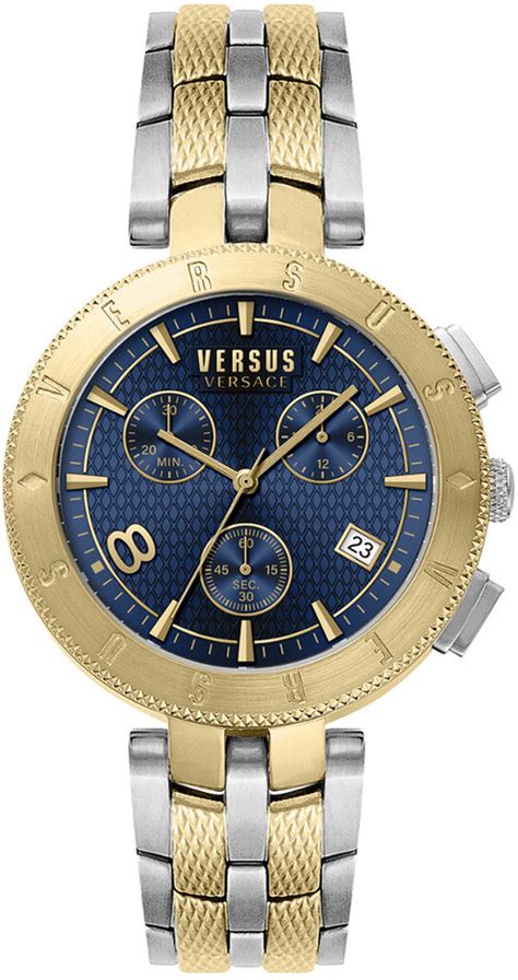 versus versace men's logo gent chronograph leather strap watch 44mm|Versus Versace Logo Gent Chrono 44MM Bracelet Watch on .